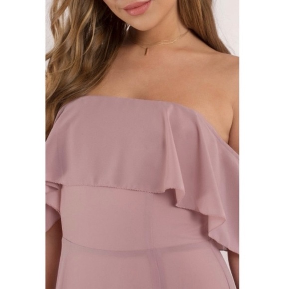 Tobi Into You Mauve Ruffle Top Dress size L - Picture 2 of 12